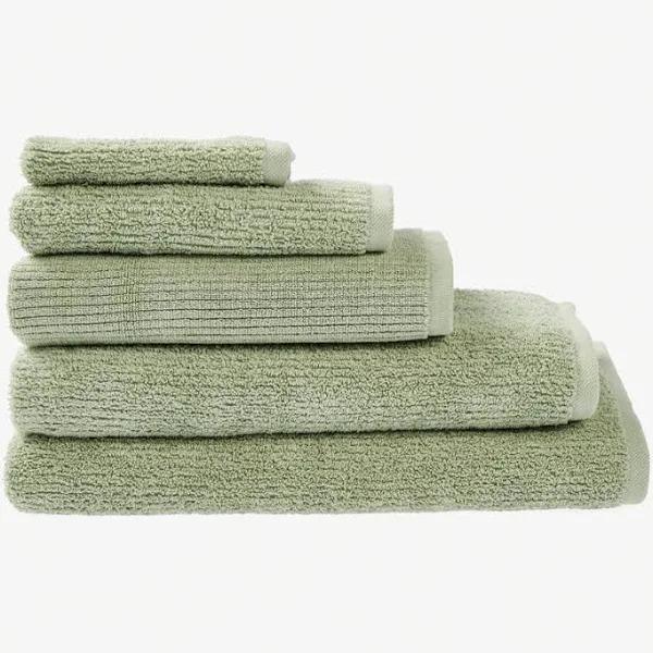 Linen House Lifestyle Reed 550GSM Cotton Bath Towel Range Seagrass - Face Washer / Green