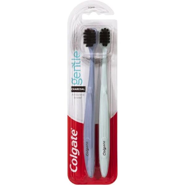 Colgate Gentle Charcoal Toothbrush 2 Pack - Soft Bristles