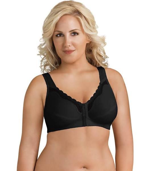 Exquisite Form Front-Close Cotton Posture Control Bra - Black - 18B