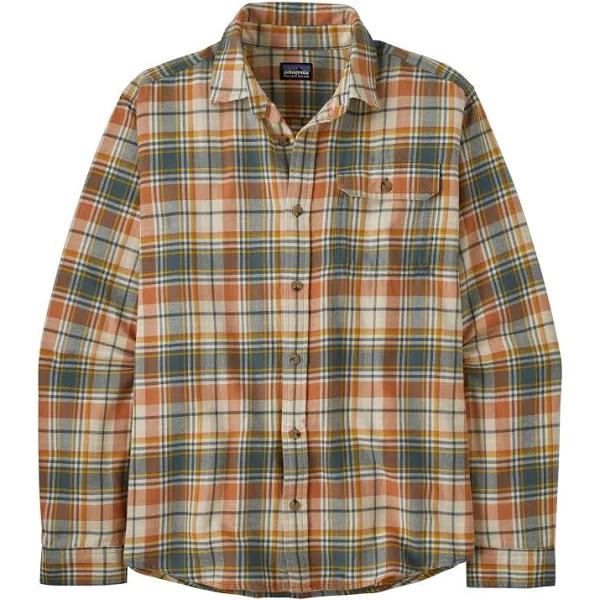 Patagonia Men's Long-Sleeved Cotton in Conversion Lightweight Fjord Flannel Shirt - Lavas: Fertile Brown / XS