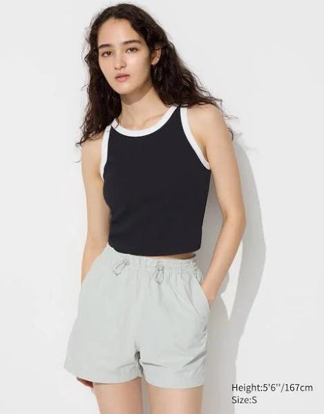 Uniqlo Ribbed Cropped Sleeveless Bra Top - Black Size XXS