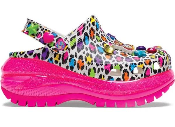 Crocs White Lisa Frank Edition Mega Crush Clogs