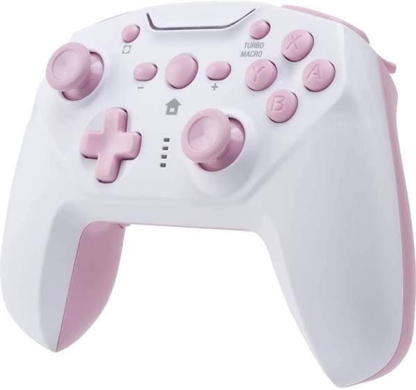 Cyber Gyro Wireless Controller For Nintendo Switch (White x Pink)