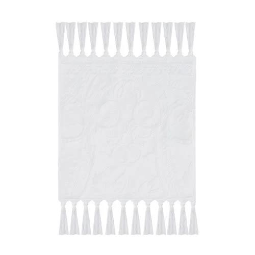 CAMILLA Palm Jacquard 620GSM Bath Towel Range White - Face Washer / White