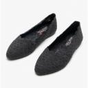 Womens Skechers Black Cleo Honeycomb Slip-on Canvas Shoes - Black