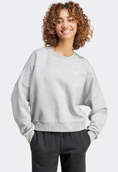 Adidas Womens Essentials Small Logo Feel Cozy Sweatshirt Grey XL