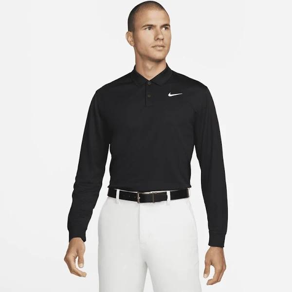 Nike Golf Dri-FIT Victory Long Sleeve Mens Polo Shirt - Size: Medium - Black