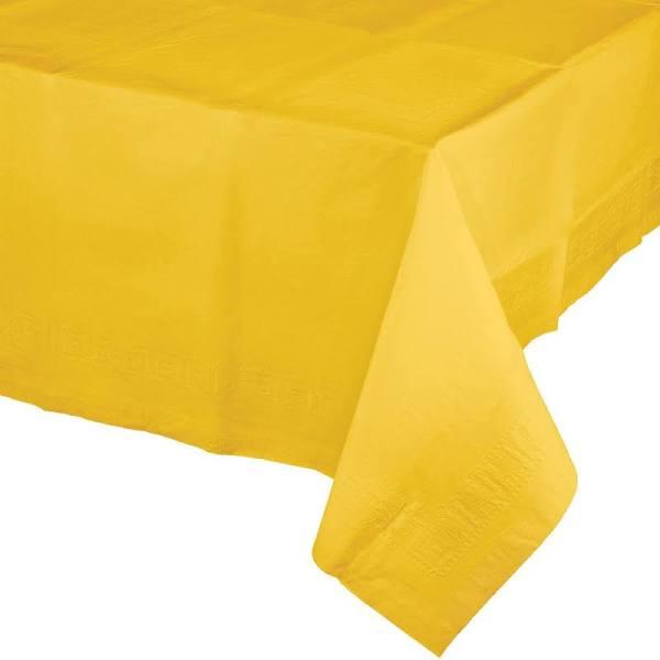 School Bus Yellow Table Cover Tissue and Plastic Back