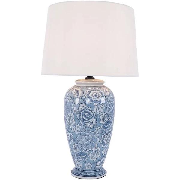 Rose Bush Ceramic Jar Table Lamp 67cm | Blue | Lighting | Early Settler Furniture