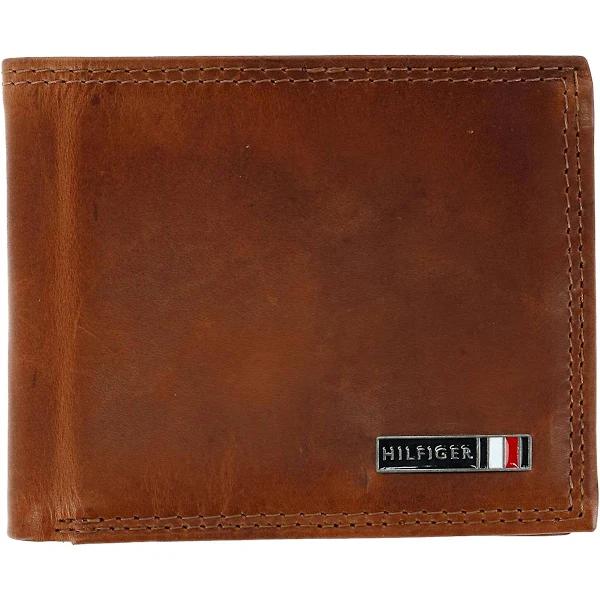 Tommy Hilfiger Men's Leather Edisto RFID Slim Bifold Wallet (Black)