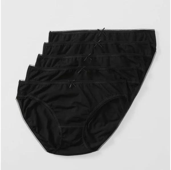 Target 5 Pack Cotton/Elastane Bikini Briefs - Black - Black - 12 - AfterPay & zipPay Available