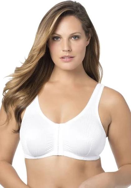 Leading Lady Marlene Wirefree Front Close Lounge & Sleep Bra - White - 16BCD