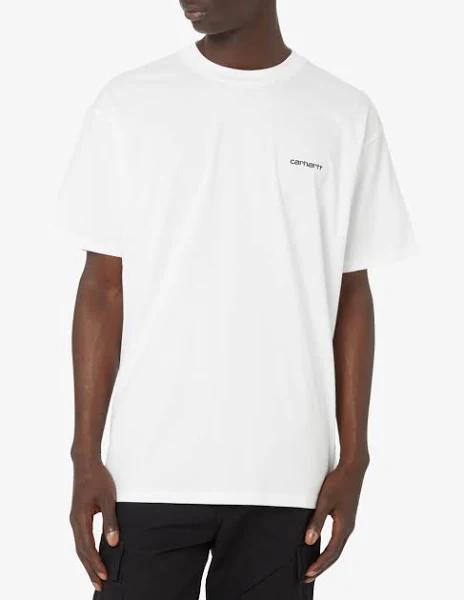 Carhartt Script Embroidery Mens T Shirt - White Black