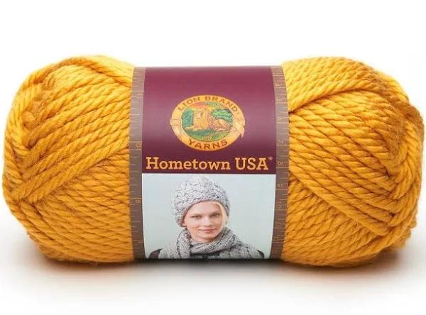 Lion Brand Yarn 135-159 Hometown USA Yarn, Madison Mustard