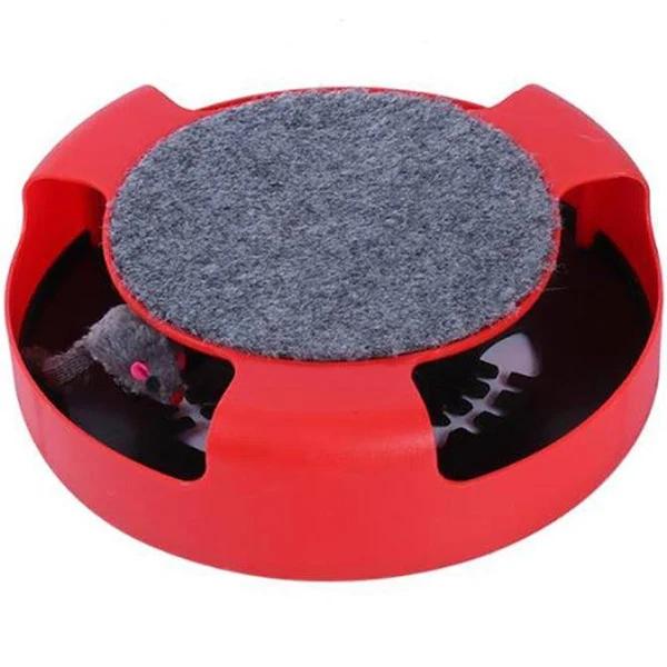 Motion Kitten Cat Toy Catch The Mouse Chase Interactive Cat Training Scratchpad - Red