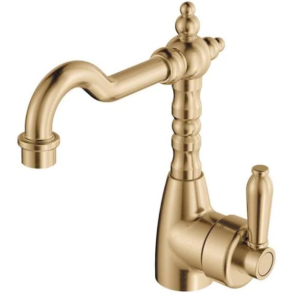 Fienza Eleanor Shepherds Crook Basin Mixer - Urban Brass / Urban Brass