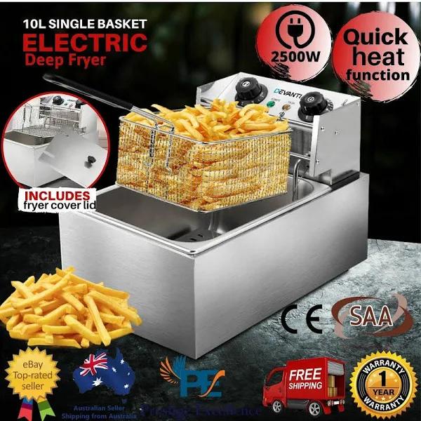 10l Commercial Electric Deep Fryer Single Frying Basket Fry Chicken