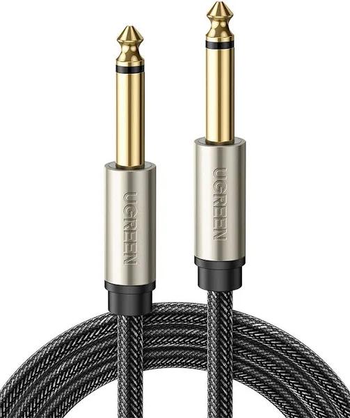 UGREEN 6.35mm Guitar Lead, 1/4" to 1/4" TS Professional Speaker Cable Nylon Braid with Zinc Alloy Case, Instrument Mono 6.35mm Cable For Electric