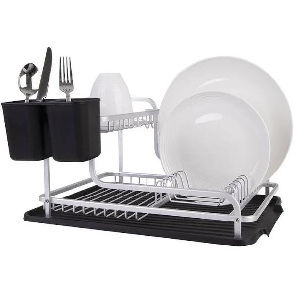 D.Line Aluminium 2 Tier Dish Rack Drying Drainer Board Tray Cutlery Organiser - AfterPay & zipPay Available