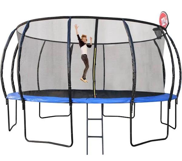 16ft/488cm Trampoline with Ladder and Basketball Hoop