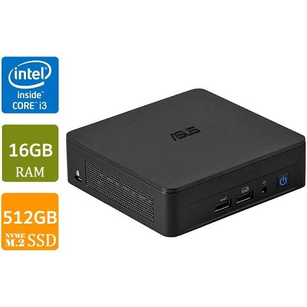 Asus NUC 13 Pro Mini PC System, i3-1315U, 16GB RAM, 512GB NVMe SSD, Slim Kit [RNUC13ANKI300000I-A3]