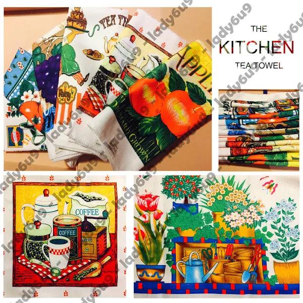 Kitchen Tea Towel Teatowels Dish Cloths Assorted Pattern Towels 12