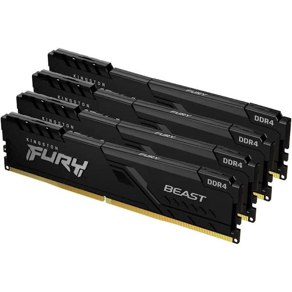 Kingston Fury Beast 128 GB (4 x 32 GB) 2666 MHz DDR4 CL16 Desktop Memory Kit of 4 KF426C16BBK4/128