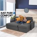 Sarantino 3-Seater Corner Sofa Bed Lounge Storage Chaise Couch - Grey