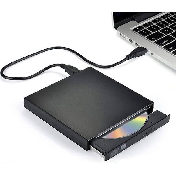 Blingco External CD DVD Drive, USB 2.0 Slim Protable External CD-RW Drive DVD-RW Burner Writer Player For Laptop Notebook PC Desktop Computer, Black