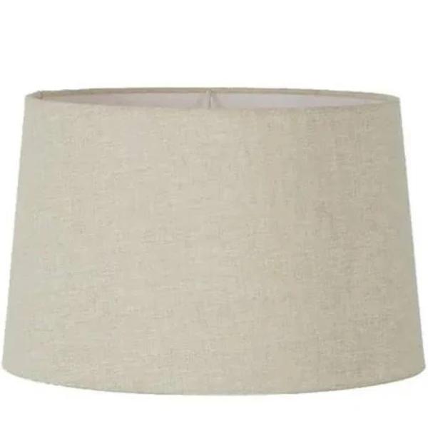 Emac & Lawton XS Drum Lamp Shade - Light Natural Linen - Linen Lamp Shade with E27 Fixture