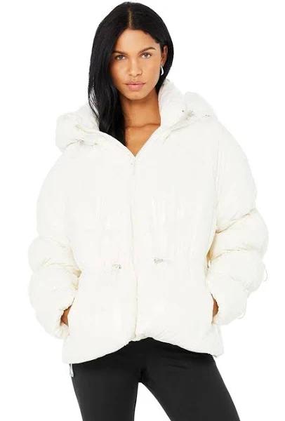 Alo Yoga | Sherpa Snow Angel Puffer Jacket in Ivory, Size: Small