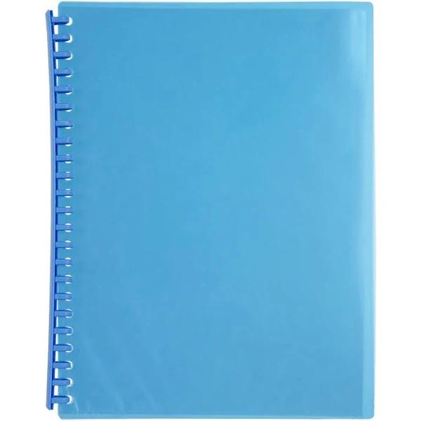 Marbig Refillable Display Book A4 20 Pocket Translucent Marine