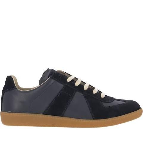 Maison Margiela Navy Blue Leather Replica Sneakers