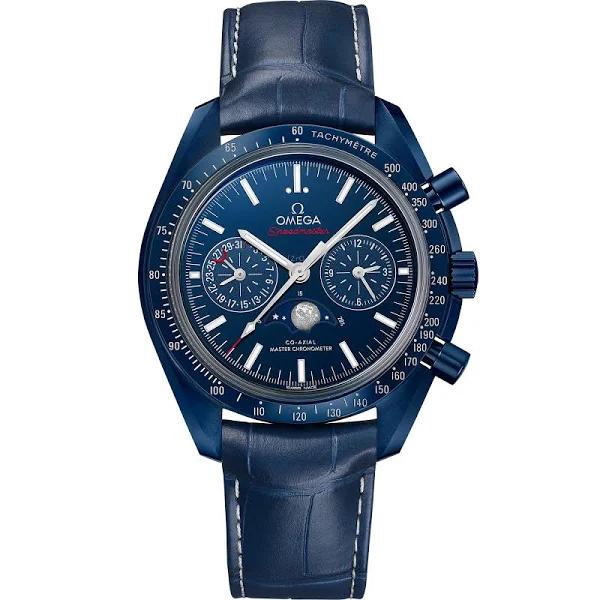 Omega Speedmaster Moonwatch Co-Axial Master Chronometer Moonphase Chronograph 44.25 mm Automatic Blue Dial Ceramic Men's Watch 304.93.44.52.03.001