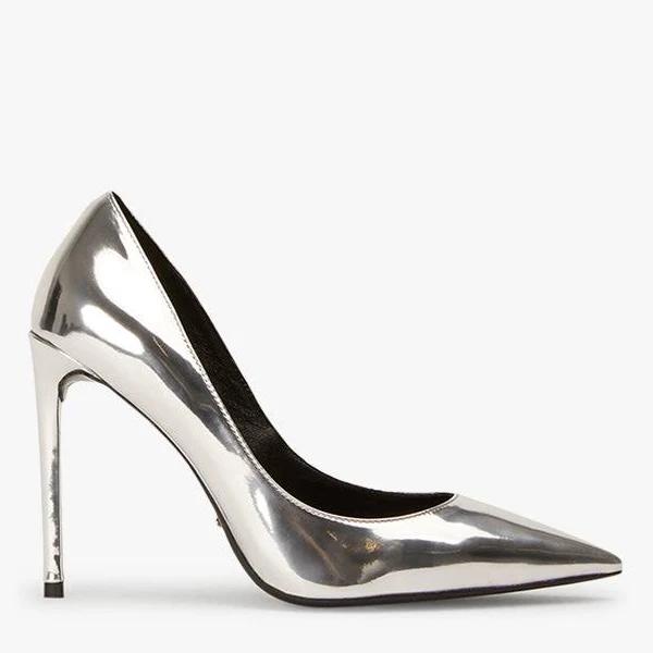 Tony Bianco Anja Silver Shine Heels - Size 5.5 Dress Shoe