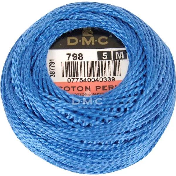 DMC Perle 5 Cotton #798 Dark Delft Blue 10g Ball 45m