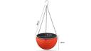 SOGA 2x Red Medium Hanging Resin Flower Pot Self Watering Basket Planter Outdoor Garden Decor