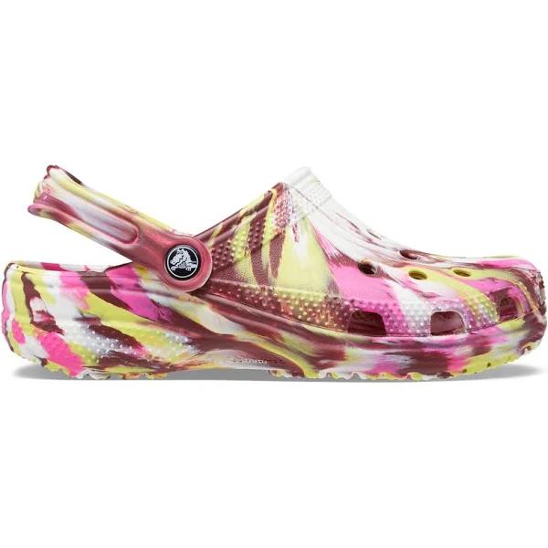 Crocs Classic Marbled Clog; Electric Pink / Multi, W10/M8