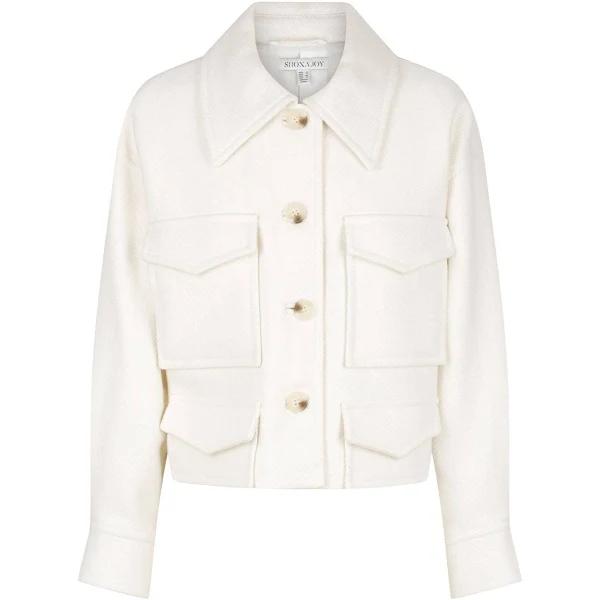 SHONA Joy Gardenia Patch Pocket Crop Jacket - Ivory