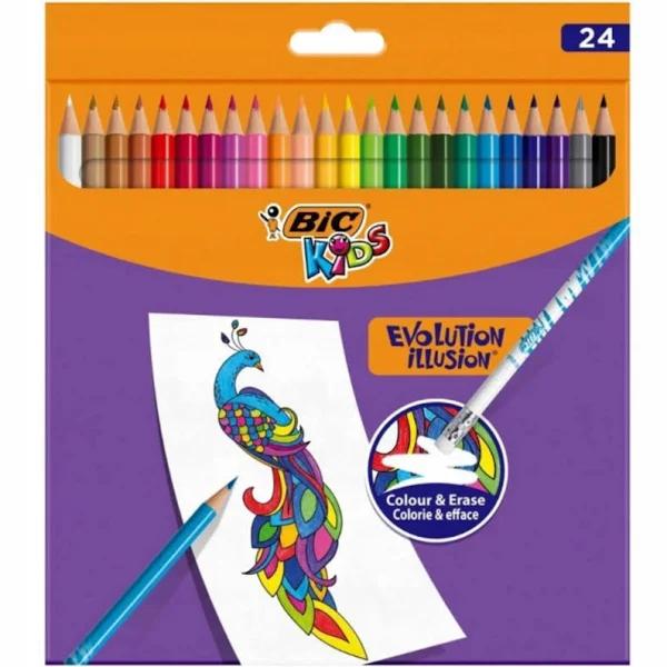 Bic Kids Evolution Illusion Erasable Colored Pencils - Assorted Colors