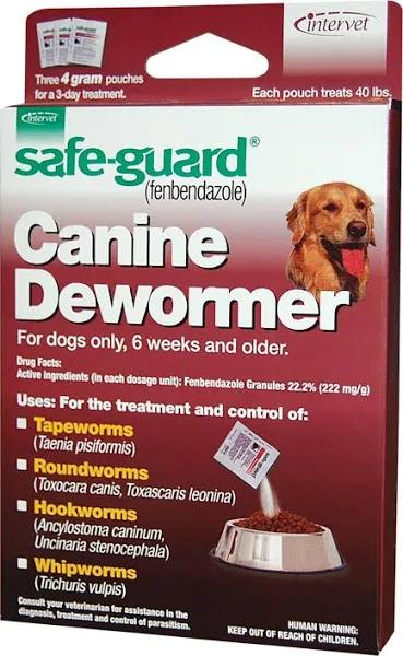 Safe-Guard Canine Dewormer for Dogs 4gm Pouch