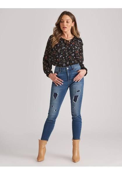 Rockmans Full Length Distressted Patch Skinny Jean