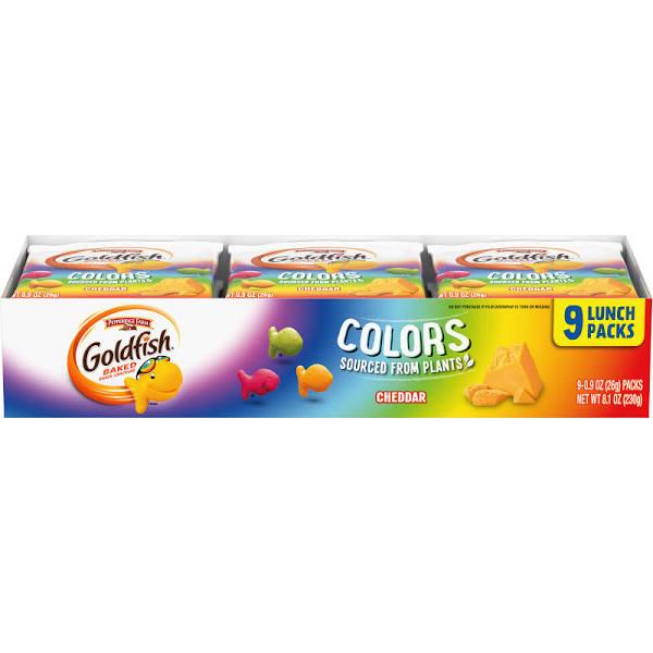 Pepperidge Farm Goldfish Cheddar Crackers, Colors, 0.9 Ounce, 9 Coun