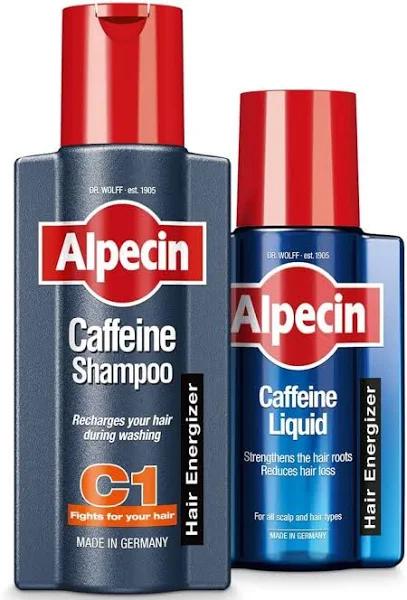 Alpecin Caffeine Shampoo C1 and Liquid | Natural Hair Growth For Men | Energizer For Strong Hair | Hair Care For Men Made in Germany | Set of 250ml SH