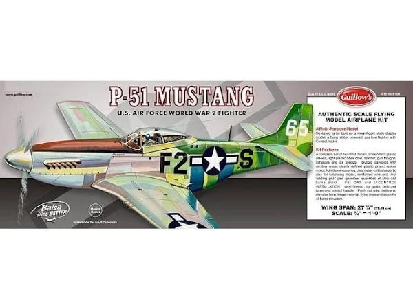 P-51B Mustang Warbird Balsa Kit Aeroplane by Guillows