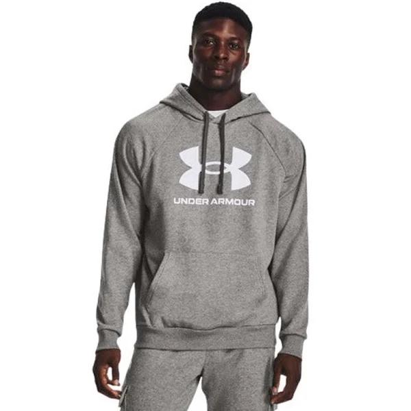 Under Armour Mens Rival Fleece Big Logo Hoodie - Grey XS