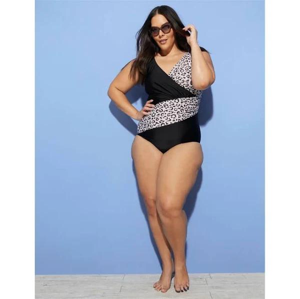 Autograph - Plus Size - Womens - Colourblock One Piece Swimsuit - Earn Everyday Rewards, AfterPay Available