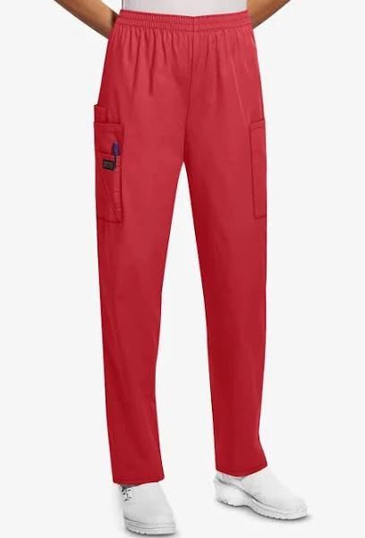 Cherokee Workwear Scrubs Women's Tall Elastic Utility Pants - 2x - Red