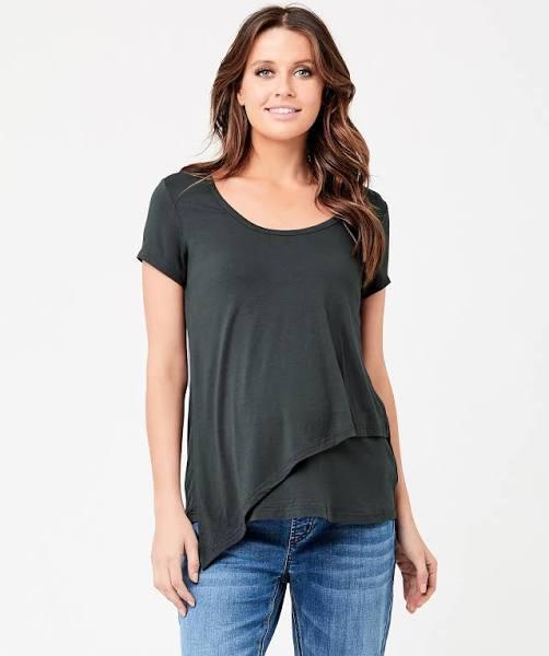 Lara Nursing Tee Gravel - Size S - Ripe Maternity