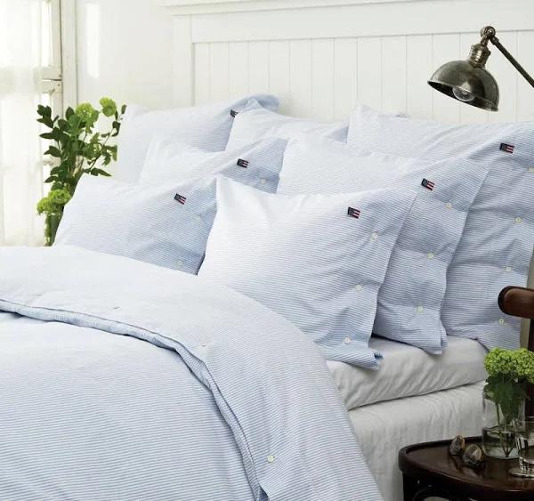 Lexington American Pin Point Oxford Quilt Cover Set Range Blue and White - King / Blue